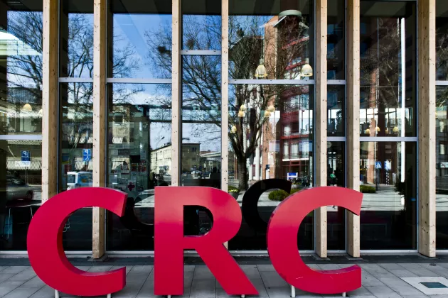 Photograph of the entrance to Clinical Research Centre (CRC).