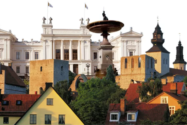 Vy över Visby och Lunds universitet