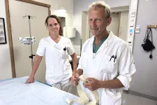 Maria Fogelberg och Andreas Herbst leder en studie om en ny mall för tolkning av fosterövervakning (CTG). Foto: SUS, Lund