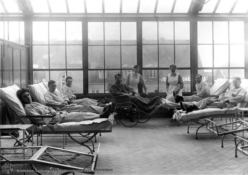Tuberkulospatienter från 1900-talets mitt. Foto 